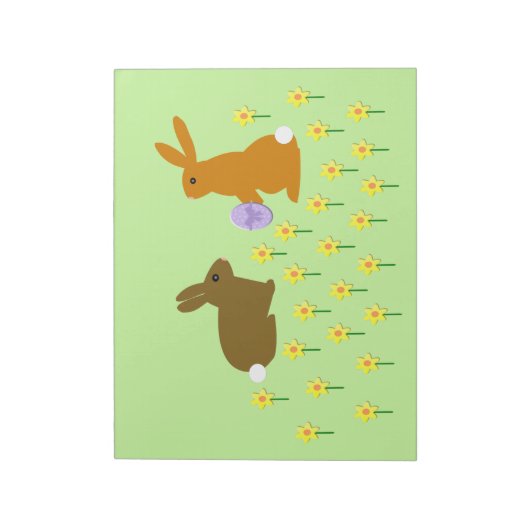 Bloc-notes de lapins et de jonquilles de Pâques (Tourné)