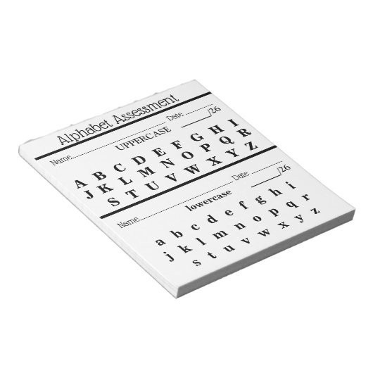 Bloc-notes de l'enseignant d'évaluation des alphab (Incliné)