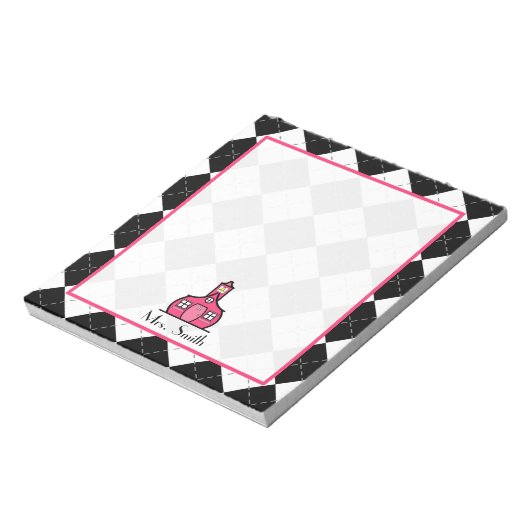 Bloc-notes de l'enseignant du Jacquard noir (Tourné)