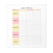 Bloc-notes de l'enseignant du planificateur de leç (Devant)