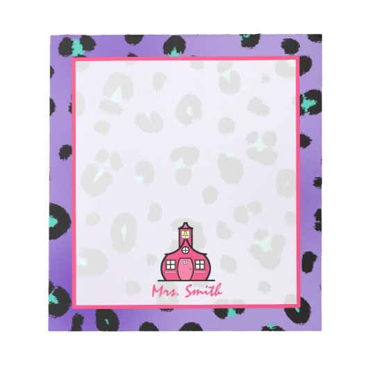 Bloc-notes de l'enseignant Empreinte de léopard po (Devant)