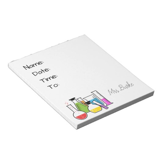 Bloc-notes de l'enseignant en chimie/col (Incliné)