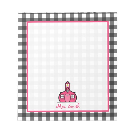 Bloc-notes de l'enseignant Grey En vichy (Devant)