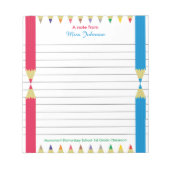 Bloc-notes de l'enseignant personnalisé crayons co (Devant)