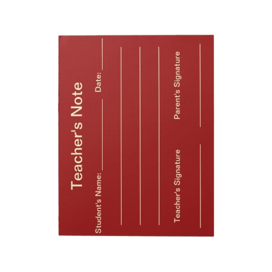 Bloc-notes de l'enseignant (rouge) (Tourné)