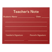 Bloc-notes de l'enseignant (rouge) (Devant)