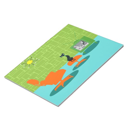 Bloc-notes de l'ère spatiale rétro Kitty (Incliné)