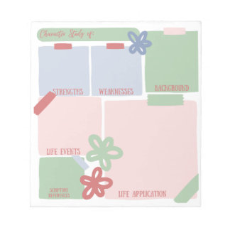 Bloc-notes de l'étude biblique de caractères