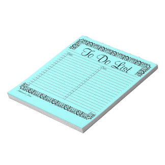 Bloc-notes de liste de choses à faire Fancy Blue