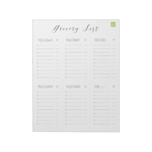 Bloc-notes de liste de courses (Tourné)