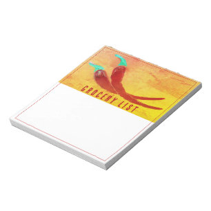 Bloc-notes de liste de courses Piment Rouge