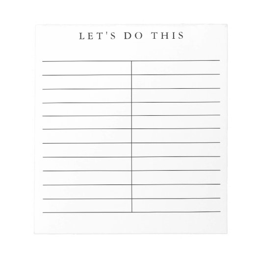 Bloc-notes de liste personnalisée simplement motiv (Devant)