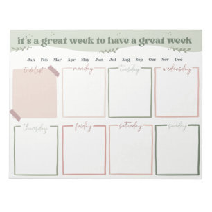 Bloc-notes de l'organisateur hebdomadaire