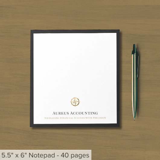 Bloc-notes de luxe avec logo Gold