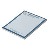 Bloc-notes de luxe en simili-cuir marine avec logo (Tourné)
