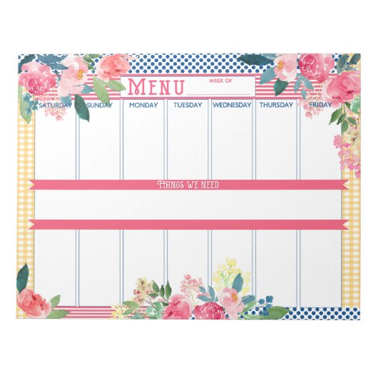 Bloc-notes de menu (Devant)