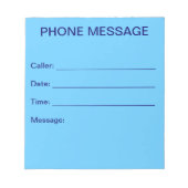 Bloc-notes de message téléphonique (bleu ciel) (Devant)