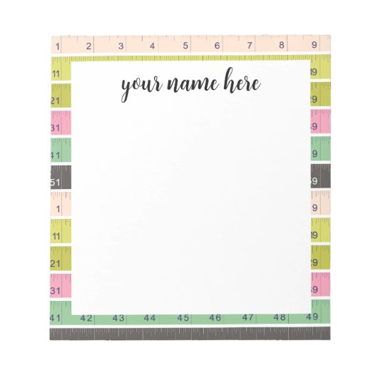 Bloc-notes de mesure de la couture personnalisée (Devant)