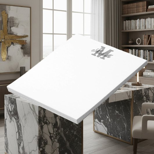 Bloc-notes de monogramme de nom personnalisé chic
