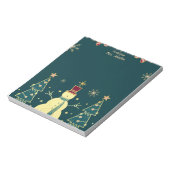 Bloc-notes de Noël bleu marine avec arbres et renn (Tourné)