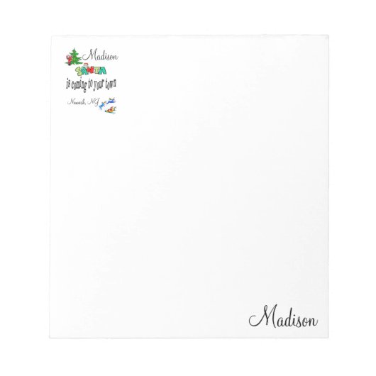 Bloc-notes de Noël Père Noël arrive en ville (Devant)