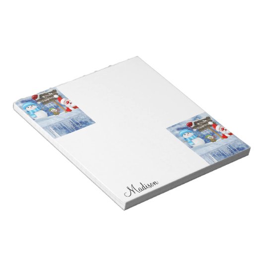 Bloc-notes de Noël Père Noël Snowman (Incliné)