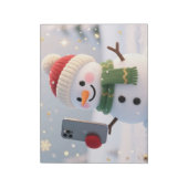 Bloc-notes de Noël selfie de bonhomme de neige (Tourné)