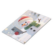 Bloc-notes de Noël selfie de bonhomme de neige (Incliné)