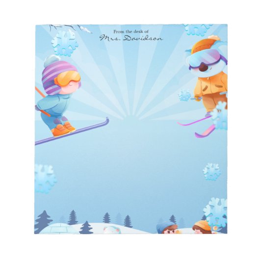 Bloc-notes de Noël Ski Time Holiday Snow (Devant)