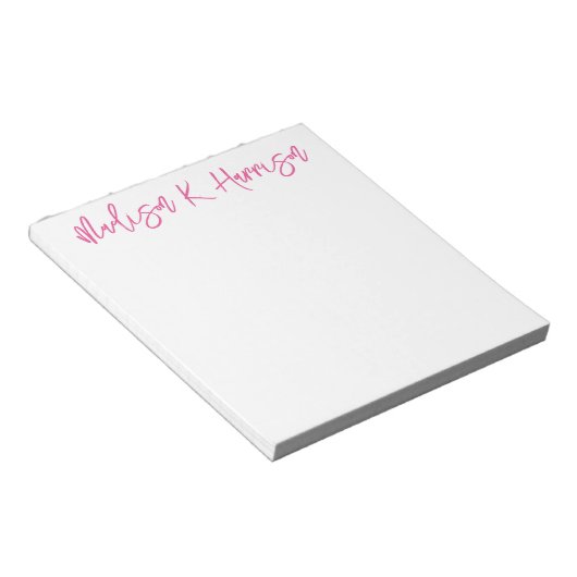 Bloc-notes de nom de script manuscrit de couleur q (Incliné)