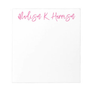 Bloc-notes de nom de script manuscrit de couleur q