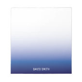 Bloc-notes de nom personnalisé Navy Blue Ombre (Devant)