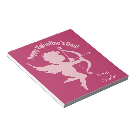 Bloc-notes de nom personnalisé Valentine Cupid (Incliné)
