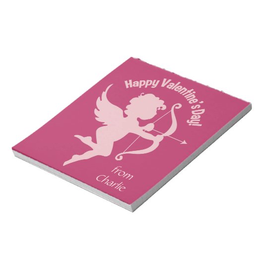 Bloc-notes de nom personnalisé Valentine Cupid (Tourné)