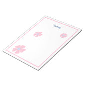 Bloc-notes de notes à bordure florale rose mignonn (Incliné)