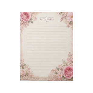 Bloc-notes de notes de foi florales
