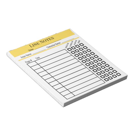 Bloc-notes de notes de ligne d'acteur (Incliné)