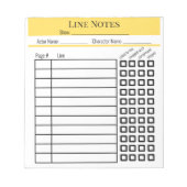 Bloc-notes de notes de ligne d'acteur (Devant)