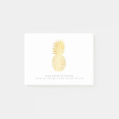 Bloc - notes de notes de post-it - ananas d'or (Devant)