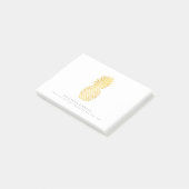 Bloc - notes de notes de post-it - ananas d'or (Incliné)