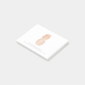 Bloc - notes de notes de post-it - ananas rose (Incliné)