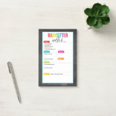 Bloc - notes de notes de post-it de babysitter (Bureau)