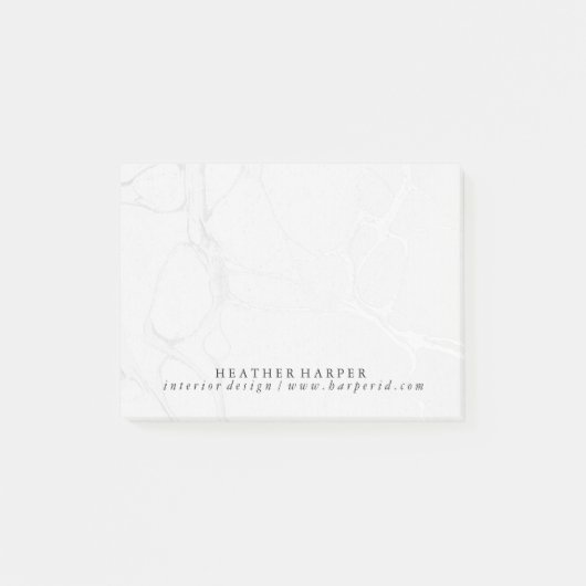 Bloc - notes de notes de post-it - marbre argenté (Devant)