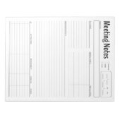 Bloc-notes de notes de réunion simples (Devant)