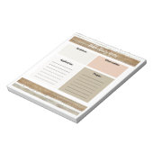 Bloc-notes de notes d'étude biblique neutre rustiq (Tourné)