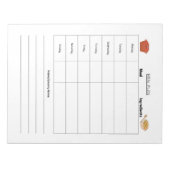Bloc-notes de page hebdomadaire de plan de repas (Devant)