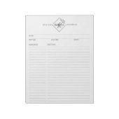 Bloc-notes de pages de recettes à monogramme simpl (Tourné)