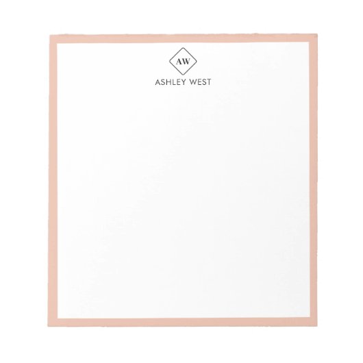 Bloc-notes de papeterie personnelle monogramme min (Devant)