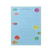 Bloc-notes de papeterie pour enfants avec poissons (Tourné)