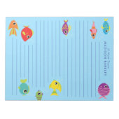 Bloc-notes de papeterie pour enfants avec poissons (Devant)